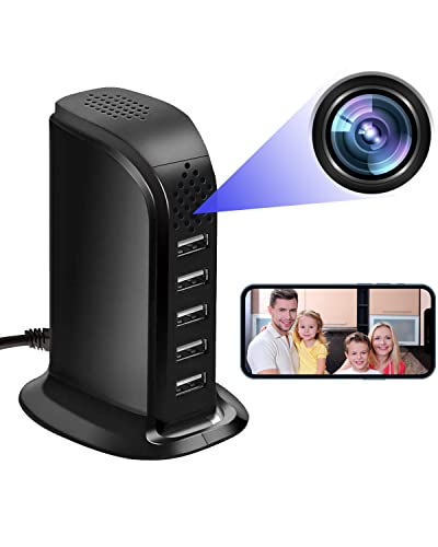 KAGMY Hidden Spy Camera, Upgraded HD 1080P WiFi USB Charger Spy Camera 5 Port...