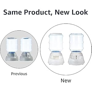 Amazon basics automatic dog cat water dispenser gravity feeder set small 6 pound food capacity 1 gallon gray  urban country home decor