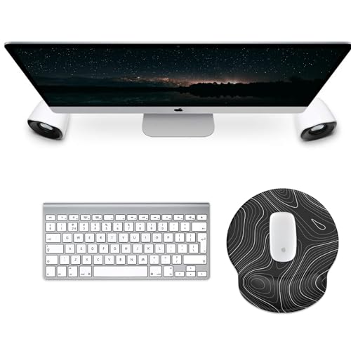 Image of eulps Mouse Pad with Wrist Rest, Comfortable Computer Mousepad with Gel Wrist Support Smooth Surface and Non-Slip PU Base for Pain Relief, Laptop, Office & Home (Black Line)