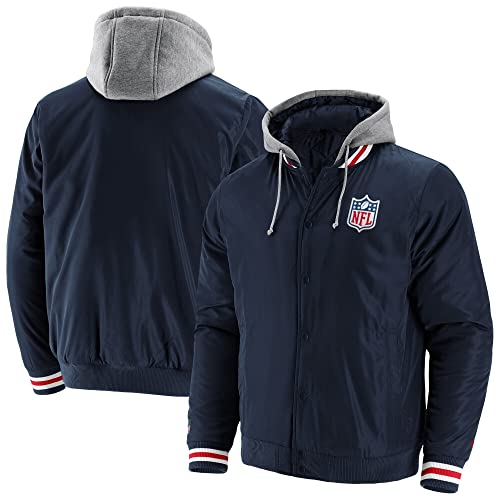 Fanatics NFL Shield Football Sateen Hooded College Jacke - L, Navy