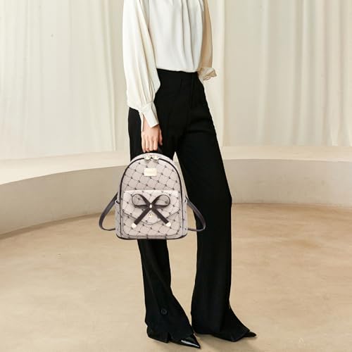 Image of I IHAYNER Girls Bowknot Cute Leather Backpack Mini Backpack Purse for Women