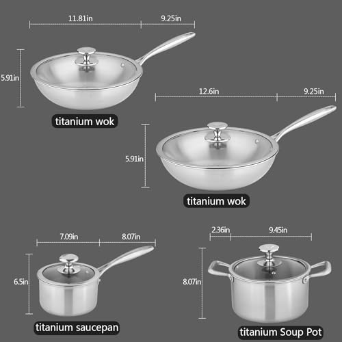 Wok de Titanio Pure Titanium Cookware 11.81 IN miniatura 3