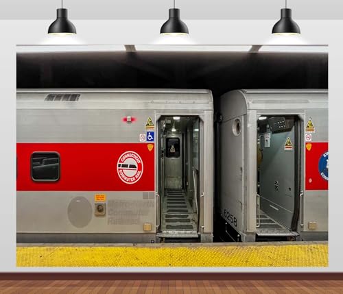 Arrière-plan photographique train de banlieue anti-reflet pour studio
