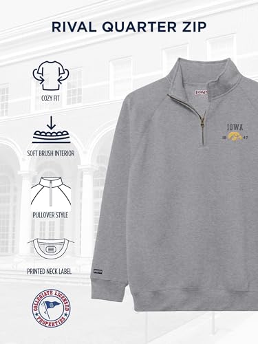 Image of JanSport Unisex Adult NCAA Officially Licensed Rival Long Sleeve Stand-Up Collar Quarter Zip Sweatshirt