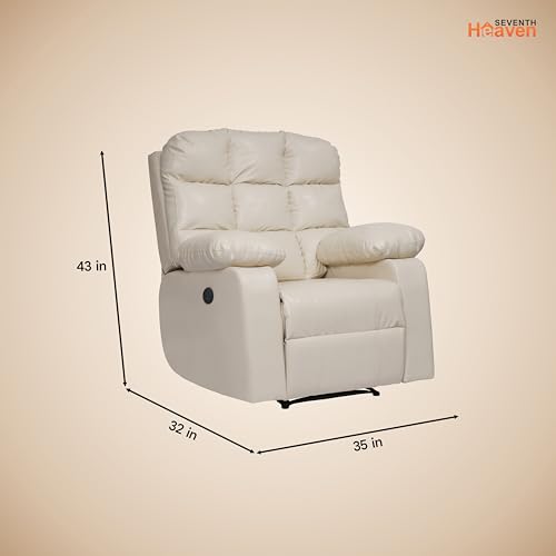 Image of Lumina 1 Seater Motorised Recliner | Single Sofa Chair for Living Room Comfort | Ergonomic Design (Leatherette - Beige)