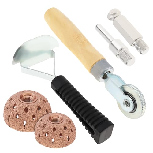 Image of Tire Repair Patch Tools 40mm 55mm Tungsten Steel Polishing Wheel with Patch Roller and Repair Scraper for Car Tire Grinding (40mm+55mm)