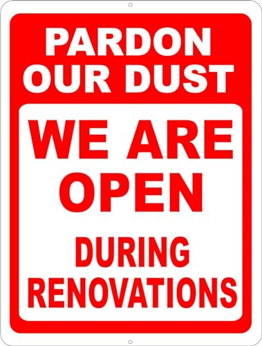 Funny Retro Metal Tin Sign Pardon Our Dust We Are