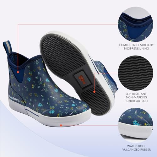 Image of BASSDASH Womens 4.5 inch Waterproof Deck Ankle Rain Boots Anti-Slip Neoprene Rubber Garden Fishing Boots