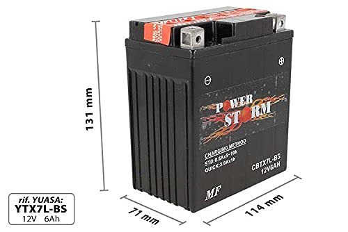 Batteria Moto Yuasa YTX7L-BS - 12V 6Ah Senza Manutenzione, Per Yamaha XTZ250 2007 - Foto 2
