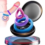 Cock Ring Male Sex Toy - Colored Penis Ring 85kg Tension Silicone Cock Ring Couples Sex Toys Kit with 3 Pcs Different Sizes for Penis Stretcher Enlarger Long Lasting, Adult Sex Toys for Men or Couples