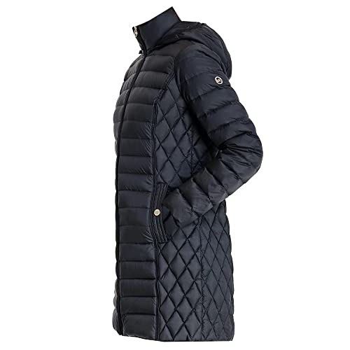 Michael Michael Kors Women's Black Hooded Down Packable Jacket Coat With Removable Hood 3/4 Length Long (S) #TOP1
