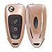 Produktbild kwmobile Autoschlüssel Hülle kompatibel mit Ford 3-Tasten Autoschlüssel Keyless Go - Hardcover Schutzhülle Schlüsselhülle Cover in Metallic Rosegold