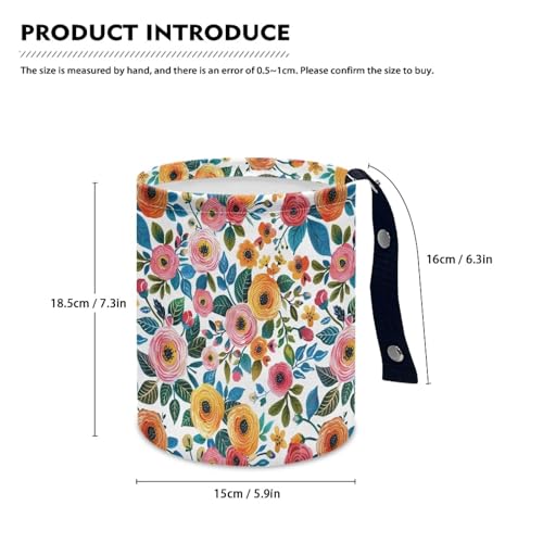 Image of Daisy Rose Car Trash Can Foldable Rubbish Bin Basket Bag Hanging Cup Holder Organizer with Strap Mini Car Interior Accessories for Fit Most Cars, SUVs, Trucks