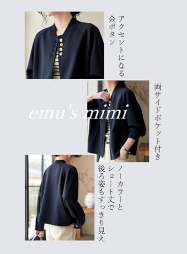 ジャケット・アウター mi. mi Amazon | [エムズ ミミ] アウター レディース 春 ノーカラー ブルゾン