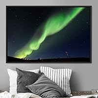 Framed Canvas Wall Art Dayspring Astronomy & Space Contemporary Cosmic Dramatic Green Group Photography Realism - 16x24 inches
