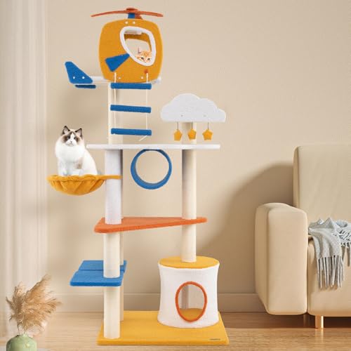 Torre para gato temática aviación 70 pulg alto multi-nivel miniatura 3