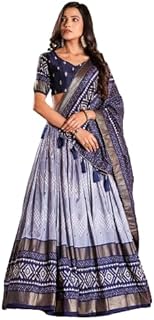 radhvi biz Women,s Tussar Silk With Leheriya And Foil Print Lehenga choli Set-picture-49