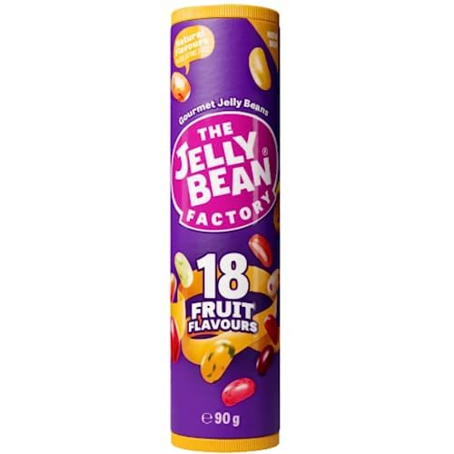 The Jelly Beans Factory 18 Fruit Flavours of 90g | Jelly Beans | Neatherlands | Veg | Geletine Free | No Artificial Colour & Flavour | Pack of