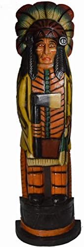 WorldBazzar Cigar Indian Huge Hand Crafted Wooden Sculpture I1 Cowboys Horseshoes Shotgun Old west Hunting