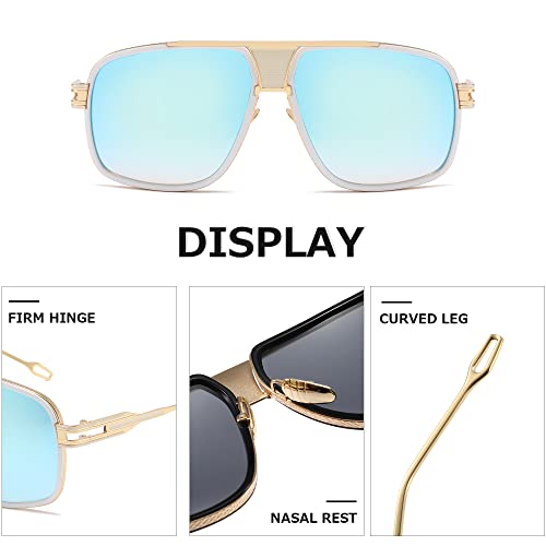 Kimorn Occhiali da Sole per Uomo Retro Goggle