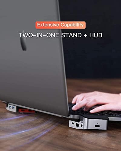Baseus USB C Hub Adapter, 9-in-2 Dongle for MacBook Pro 2021/2020/2019/2018/2017, MacBook Air with 4K HDMI, 2 Thunderbolt 3 ports, USB-C 5Gbps data port, 3 USB 3.0 ports, RJ45 Ethernet and 3.5mm