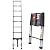 10.5FT/3.2M Stainless Steel Telescoping Extension Ladder Portable Multi-Purpose Folding Straight Ladder with Hinges, EN131