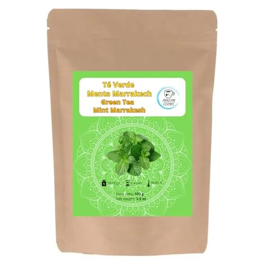 Té Verde Menta Marrakech I Té antioxidante, energetico y digestivo I Té Verde en Hojas Sueltas (50 tazas) 100g (Menta Marrakech)