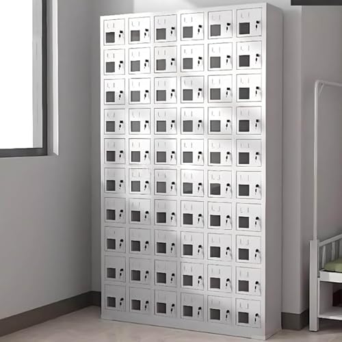 Armario de almacenamiento de acero con 30 ranuras para teléfono celular con ventana visible, cerraduras y llaves independientes, ideal para escuelas, oficinas, fábricas y soluciones de almacenamiento
