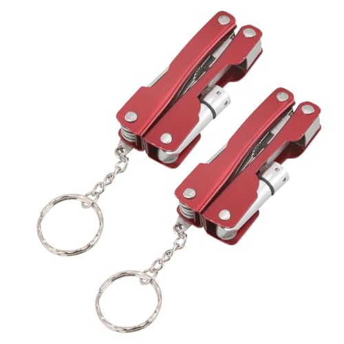 FIXOSHEE Juego de 2 Alicates Multiusos Plegables de Acero Inoxidable con Linterna LED Integrada Herramienta Portátil Pequeña para Camping Emergencias al Aire Libre y Reparaciones de