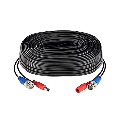 Homesen Acessórios para equipamentos de monitoramento 1 pacote preto 60 pés / 18,3 m 2 em 1 cabo de