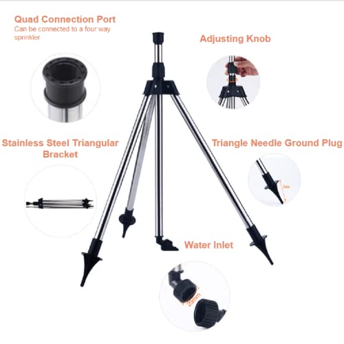 Rotating Tripod Sprinkler, Automatic Rotating Irrigation Watering Sprinklerswith 360° Large Area Coverage, Rotary Irrigation Tripod Telescopic Sprinkler For Yard Garden, Automatic Irrigation System #TOP4