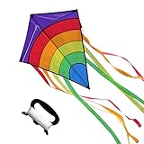 Regalo divertido: Kite es el regalo ideal para cumpleaños, Navidad y otras festividades. También es una buena decoración de fiesta o como recuerdo de fiesta. Ya sea que esté en el parque, la playa, en un campo o en cualquier otro lugar, es súper fácil de volar.