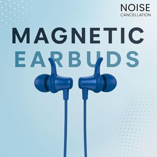 Image of Bluetooth Neckband Headphones, Fast Charge, deep bass, sweatproof Sports, Magnetic, Long Battery, Voice Assistant Support, Wireless in-Ear Headset with mic (Blue Wave)