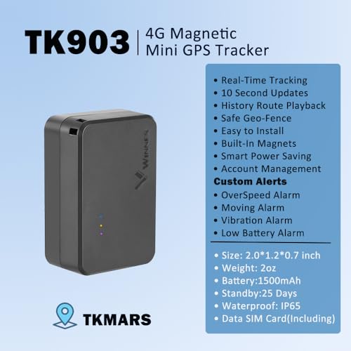 Mini GPS Tracker for Vehicles 4G Anti-Lost Magnetic Tracking Devices for Cars Hidden Real-Time Tracking 10S, Rastreador para Niños Small Portable Locator Unlimited Distance Low Subscription TK903 Mini GPS Tracker for Vehicles 4G Anti-Lost Magnetic Tracking Devices for Cars Hidden Real-Time Tracking 10S, Rastreador para Niños Small Portable Locator Unlimited Distance Low Subscription TK903