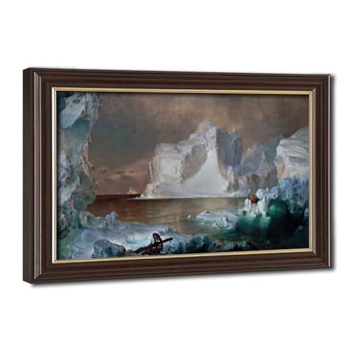 Impression sur toile The Icebergs par Frederic Edwin Church cadre 41x61 cm