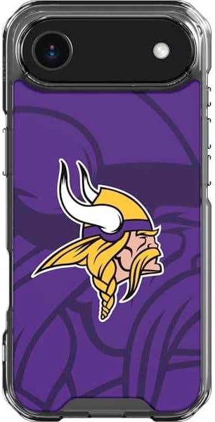 Skinit Clear Phone Case Compatible with iPhone 17 Air - Officially Licensed NFL Minnesota Vikings Black & White Design