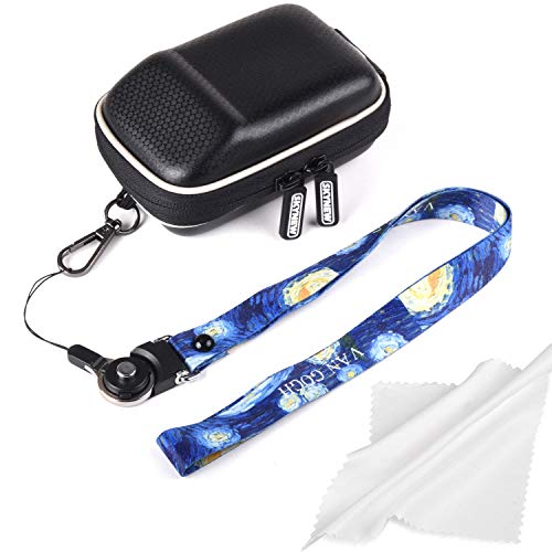 Digitalkamera Tasche Kompatibel für Canon Powershot SX730/SX720/SX620/HS G9X Nikon COOLPIX A900/W100 PANASONIC Lumix TZ80/TZ70 Sony Cyber-Shot WX500/HX90/HX60 von SKYNEW,Schwarz (Mit Gurt)