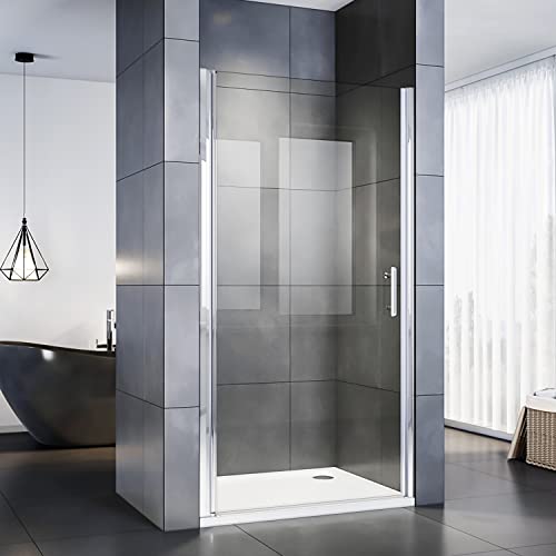 SIRHONA Porte de Douche Pivotante Paroi de Douche Extensible Vitre de Douche Battante 70 x 185 cm
