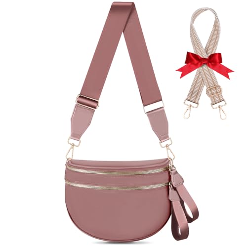 X-KIDS Bum Bags for Women Checkered Crossbody Bag Large Nylon Belt Purse Fanny Packs, Bonus with a Extra Strap