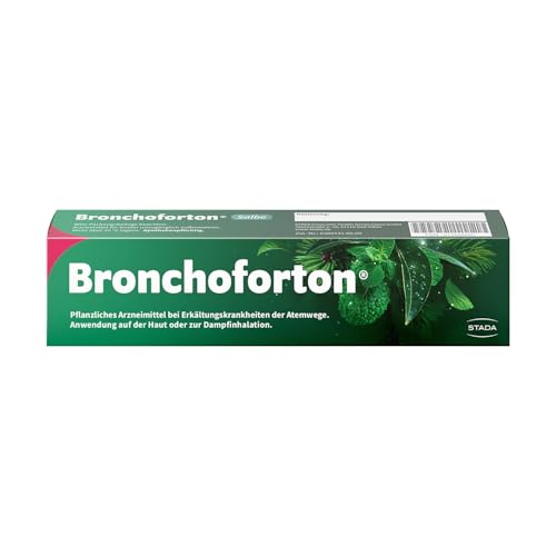 Bronchoforton Salbe - pflanzliches Medikament bei Erkältung und Husten - zum Einreiben Inhalieren und Baden - mit Eukalyptusöl Fichtennadelöl und Pfefferminzöl - ab 4 Jahren - 1 x 40 g