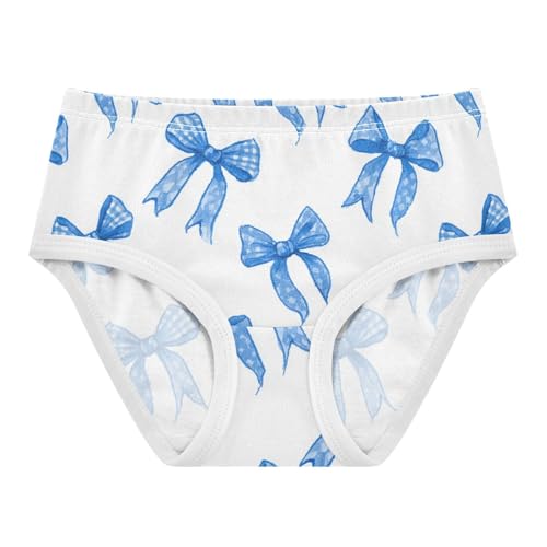 Wusikd Blue Bows Ribbon Girls' Underwear Cotton Girls Briefs Soft Toddler Underwear 2T