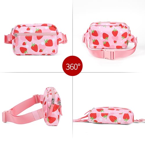 Image of Fanny Pack Birthday Gifts for 7 8 9 10 11 12 13 Year Old Teens Girls Kids, Preppy Cute Trendy Stuff Colorblock Crossbody Bag Adjustable Belt Bags, Dorm Travel Essentials for Girl Fashion