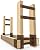 Fiwithy Outdoor Firewood Rack Bracket Kit with 4 Support Bars for Fire Wood Pile Storage, Heavy Duty DIY Fireplace Log Stacking Stand Holder for 2x4 lumber, Brown, 1 Pair