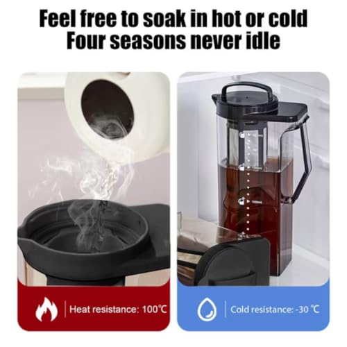 Image of Soko 2.2 Litre Cold Brew Coffee & Tea Maker with Filter | BPA-Free Plastic Jar, Airtight Iced Pitcher with Leak-Proof Lid & Wide Mouth Kettle Design | Easy for Brewing Drinks at Home - Black