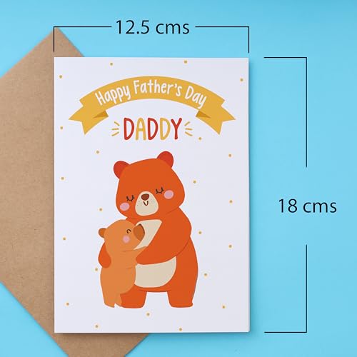 Image of Oye Happy - Father's Day Teddy Bear Card - Cute Dad & Baby Bear Greeting Card for Father's Day