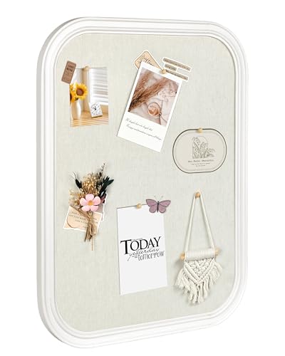 Okydoky Tablón de anuncios de corcho con lino, 45 x 60 cm, grande, pared de corcho, para cocina, oficina, escuela y decoración del hogar (WH-4560). DE