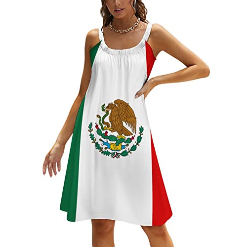 TAIZIYEAH Elegant Casual Mexican Flag Beach Sling Skirt for Women Girl's Summer Sun Beach 4XL