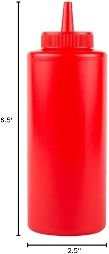 Miniatura 6 de Dispensador de botellas exprimibles de condimentos de mostaza y ketchup, rojo amarillo, cocina, manualidades, barbacoa, picnic, 12 onzas, sin BPA