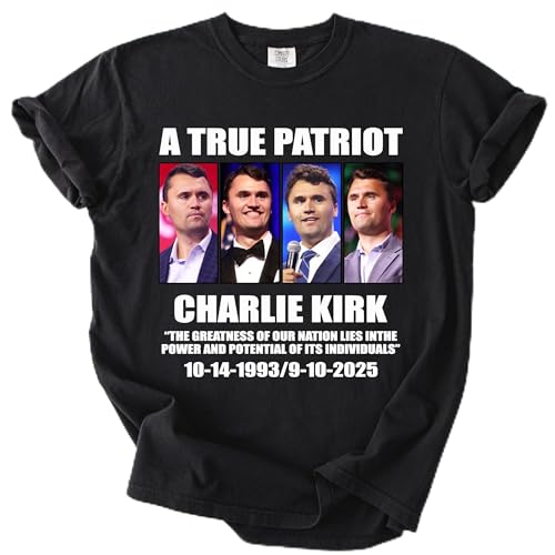 True Patriot Charlie Kirk T-Shirt, Support American Values Comfort Colors Shirt Multi