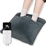 2025年改良型 電気足温器 フットウォーマー 42×42cm【両面加熱・30℃～55℃無段階温度調節・ECOモード運転】足入れタイプ ホットマット 一人用 電気マット 省エネ 暖房器具 あったかグッズ ミニホットカーペット 足元ヒーター ふわふわ手触り 厚手 保温性強い 冷気侵入防止 丸洗い可 通気 抗菌 防臭 過熱保護